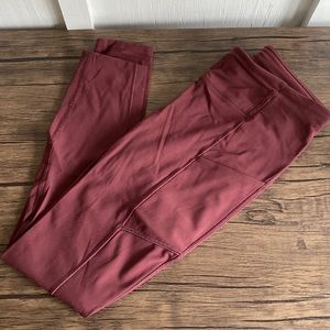 Lululemon Maroon Legging with side pockets (size 4)